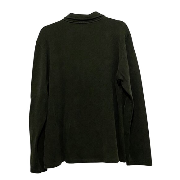 Banana Republic Mens 1/4 Zip Sweater L Dark Olive Green Classic Sporty Ribbed - Picture 3 of 6
